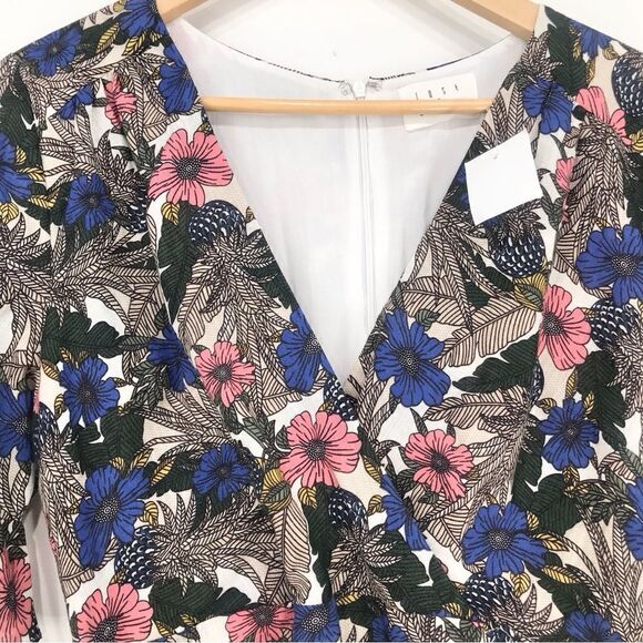Anthropologie Lost + Wander Floral Ruffle Edge Wrap Style Mini Dress NEW no belt - Picture 3 of 16